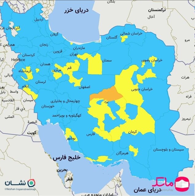 «نارنجی» به نقشه کرونایی ایران بازگشت + عکس