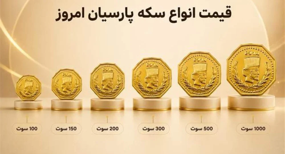 قیمت سکه پارسیان امروز شنبه ۷ شهریور ۱۴۰۵