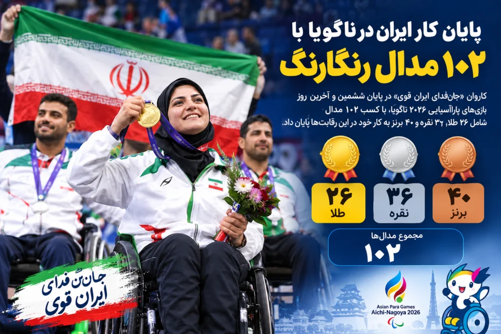 پایان کار ایران در ناگویا با ۱۰۲ مدال رنگارنگ
